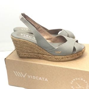 Viscata Barcelona peep toe wedges. Made in Spain